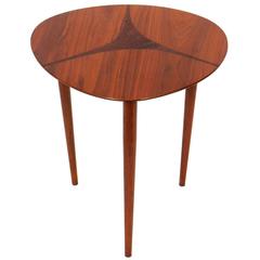 Vintage Danish Modern Walnut and Rosewood Side Table