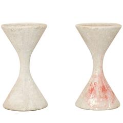 Pair of Willy Guhl Spindle Planters, Switzerland of Eternite, Mid-20th Century