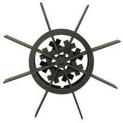 An Antique 5+ Ft Tall Water Wheel of Ebonized Jackwood from Kerala, India