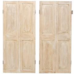 Two Pairs of Lovely French 19th Century Doors in Antiqued Beige and White Hues 7