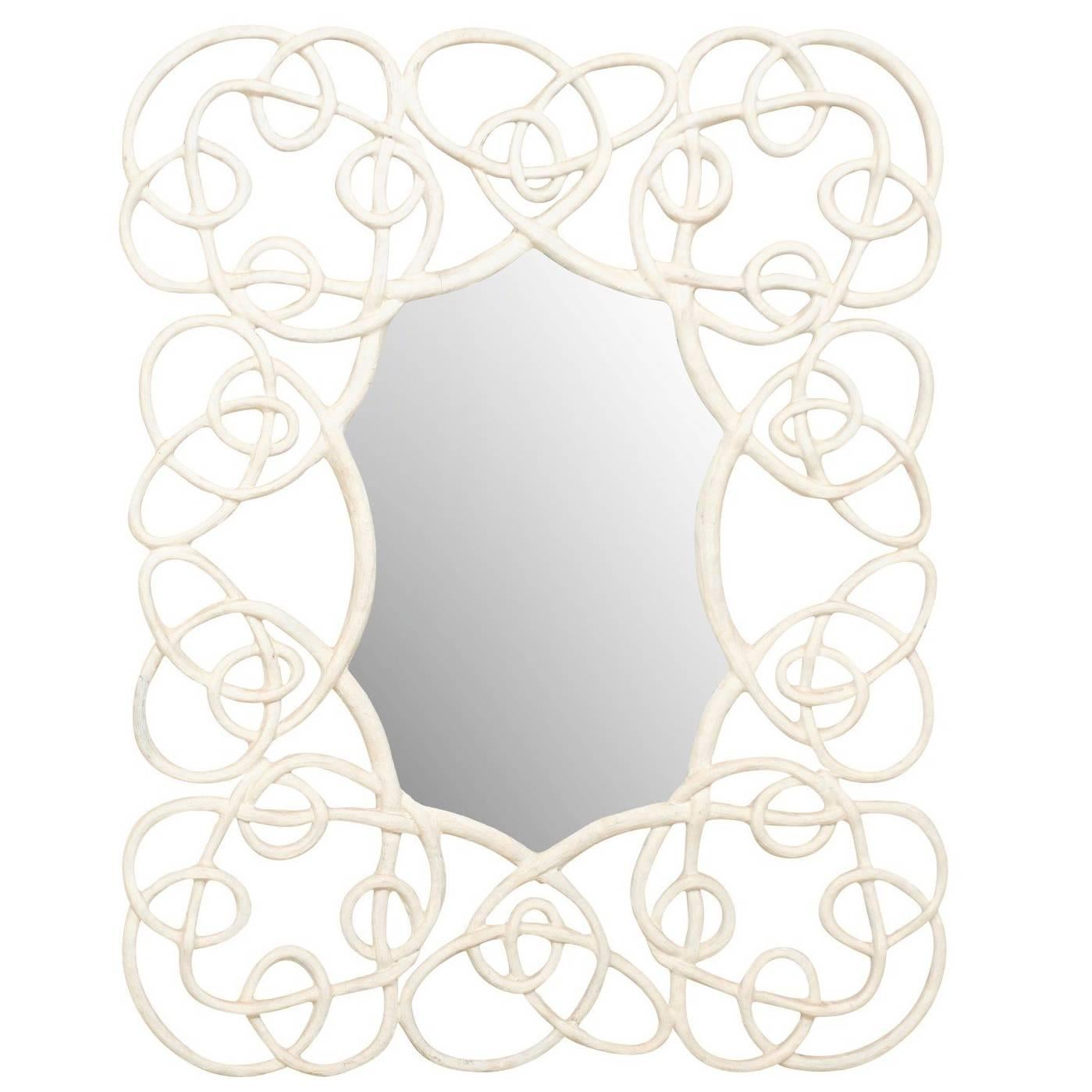 Large Wall Mirror with Intricate Twisting Vine like Pattern in the Surround