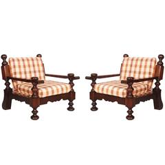 Mid-Century Characteristics Italian Tavern Country Armchairs in Solid Durmast 9