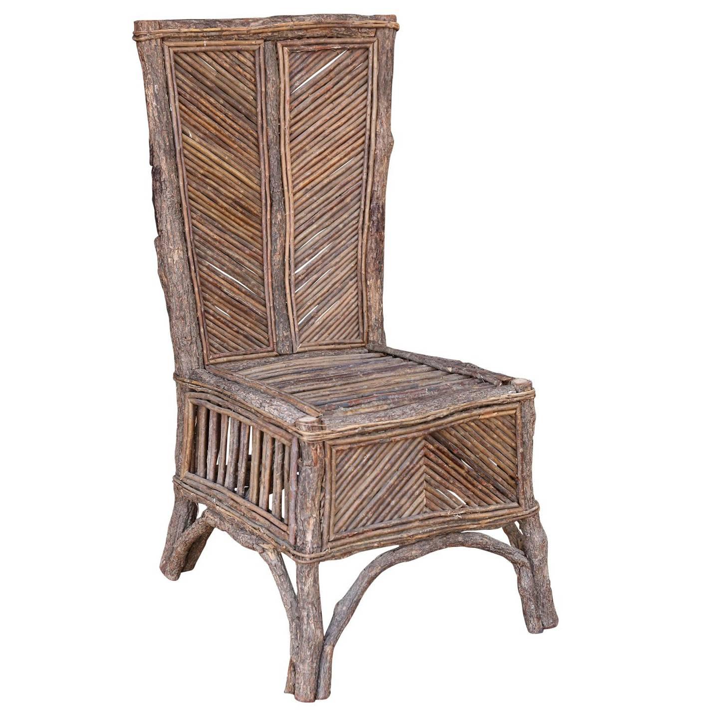 Vintage Rustic "Twig" Chair from France