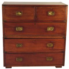 Anglo Indian Campaign Chest, Mahogany, circa 1890