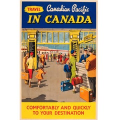 Affiche publicitaire originale de voyage - Travel Canadian Pacific In Canada