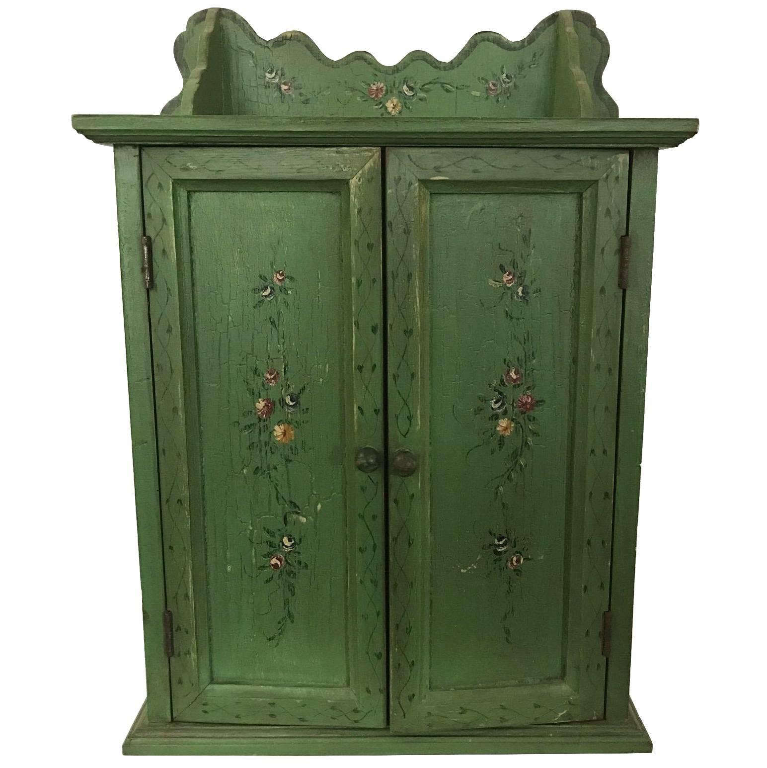 Fantastic French Revival "Giverny Garden Green"  Cupboard or Cabinet Handpaint