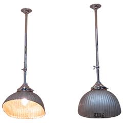 Gecoray Mercury Glass Industrial Shop Lights, England, circa 1930 5