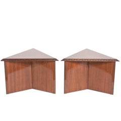 Pair of American Modern Triangular "Talesin" Low Tables, Frank Lloyd Wright