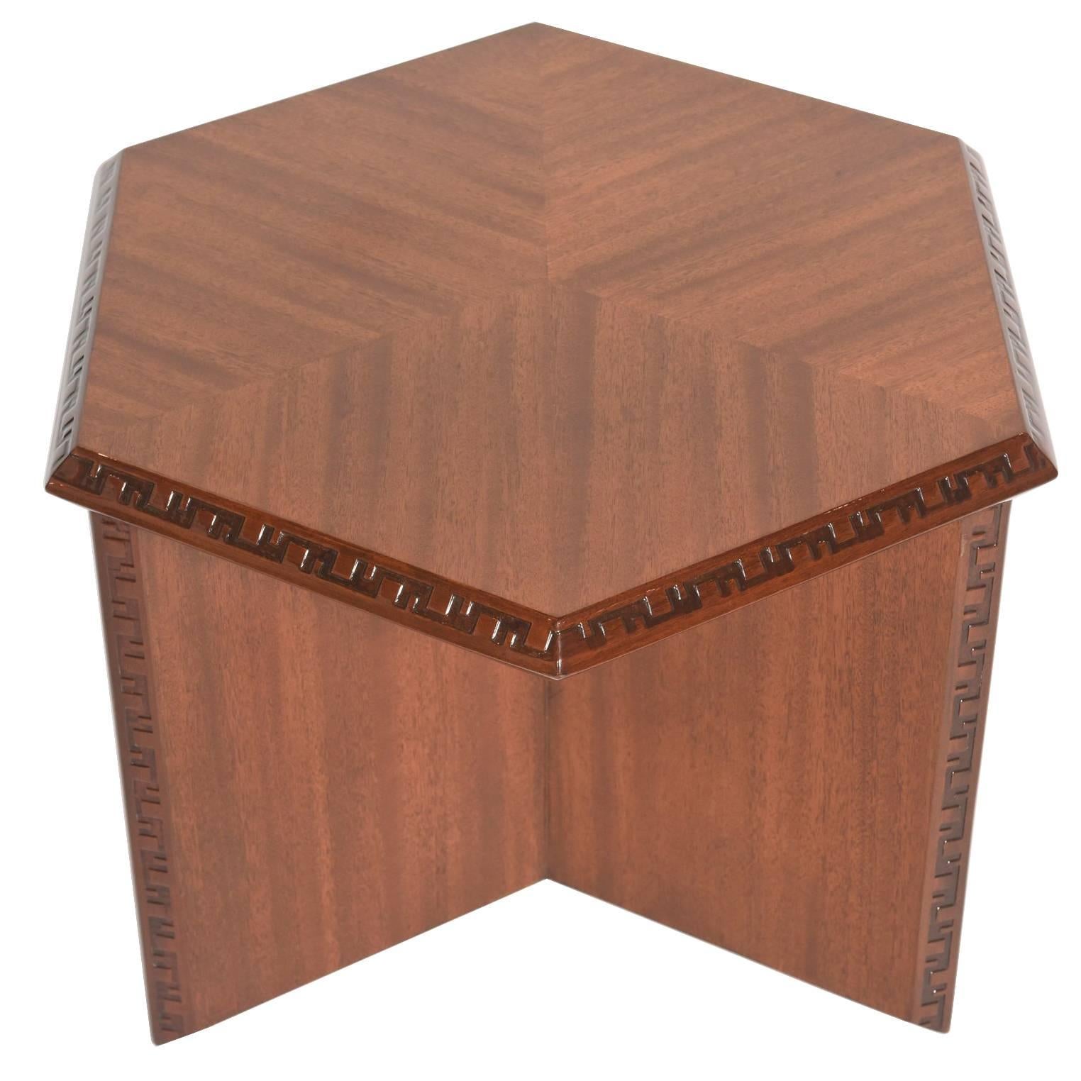 American Modern "Taliesin" Hexagonal Low Table, Frank Lloyd Wright