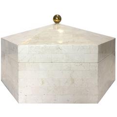 Maitland-Smith Hexagonal Tessellated Marble Box