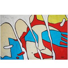 "Blue in Blue" Abstract Painting on Canvas by Michael Issarovitch 12
