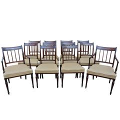 12 Sheraton Mahogany Dining Chairs
