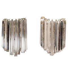 Pair of Italian Camer Sconces in the Style of Venini