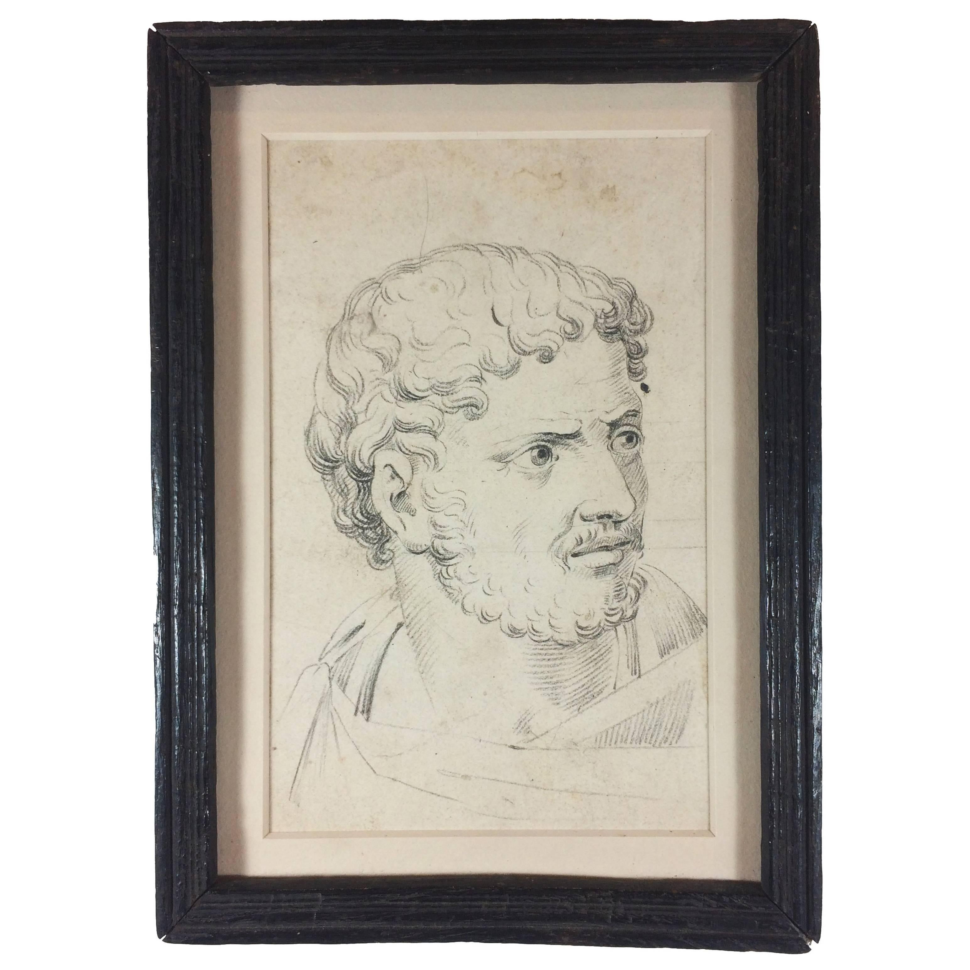 Portrait Drawing of Antoninus Pius For Sale