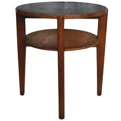 Vintage Pair of Midcentury Industrial Oak Side Tables