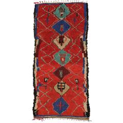 Mid-Century Modern Vintage Berber Moroccan Rug with Tribal Design 5
