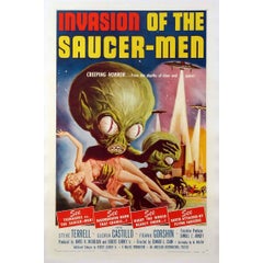 Vintage "Invasion Of The Saucer Men" Film Poster, 1957