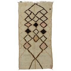 Mid-Century Modern Vintage Berber Moroccan Rug with Tribal Design 9