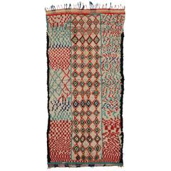 Mid-Century Modern Vintage Berber Moroccan Rug with Tribal Design 4