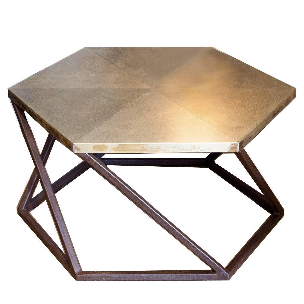 Exagono Brass Coffee Table