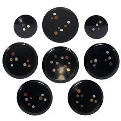 Group of Coin Inlaid Trays by Couroc Great Wall Sculpture 6