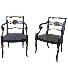 Pair of 19th Century Regency Armchairs 1