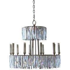 Two-Tier Crystal Chandelier, France, 1960s