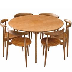 Hans Wegner 'Heart' Dining Set for Fritz Hansen 7
