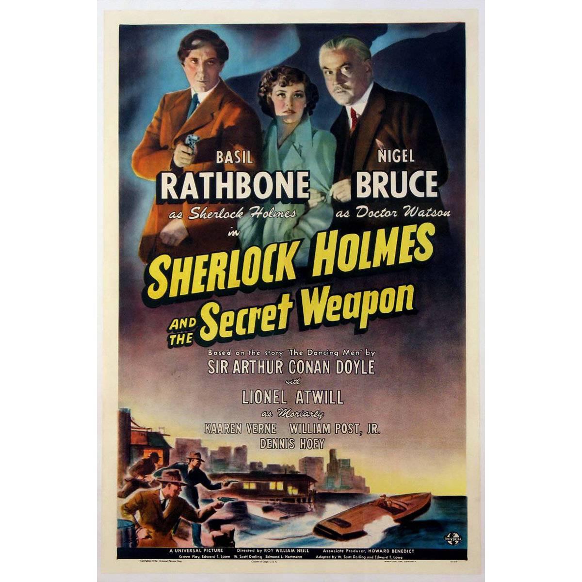 "Sherlock Holmes And The Secret Weapon" Film Poster, 1942 For Sale