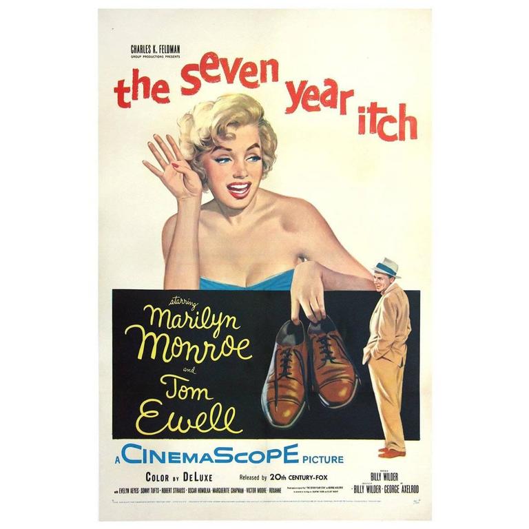 &ldquo;The Seven Year Itch&rdquo; Film Poster, 1955 For Sale at 1stdibs