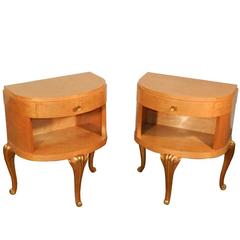 Used Maison Jansen, Pair of Art Deco Night Tables in Lemon Tree, circa 1940