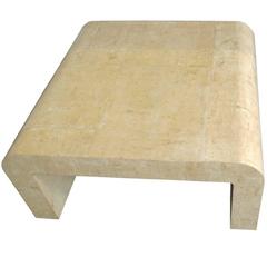 1970s Parchment-Wrapped Coffee Table in the Style of Karl Springer
