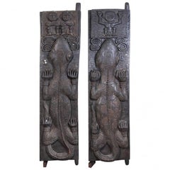 Pair of African Tribal Carved Door Panels