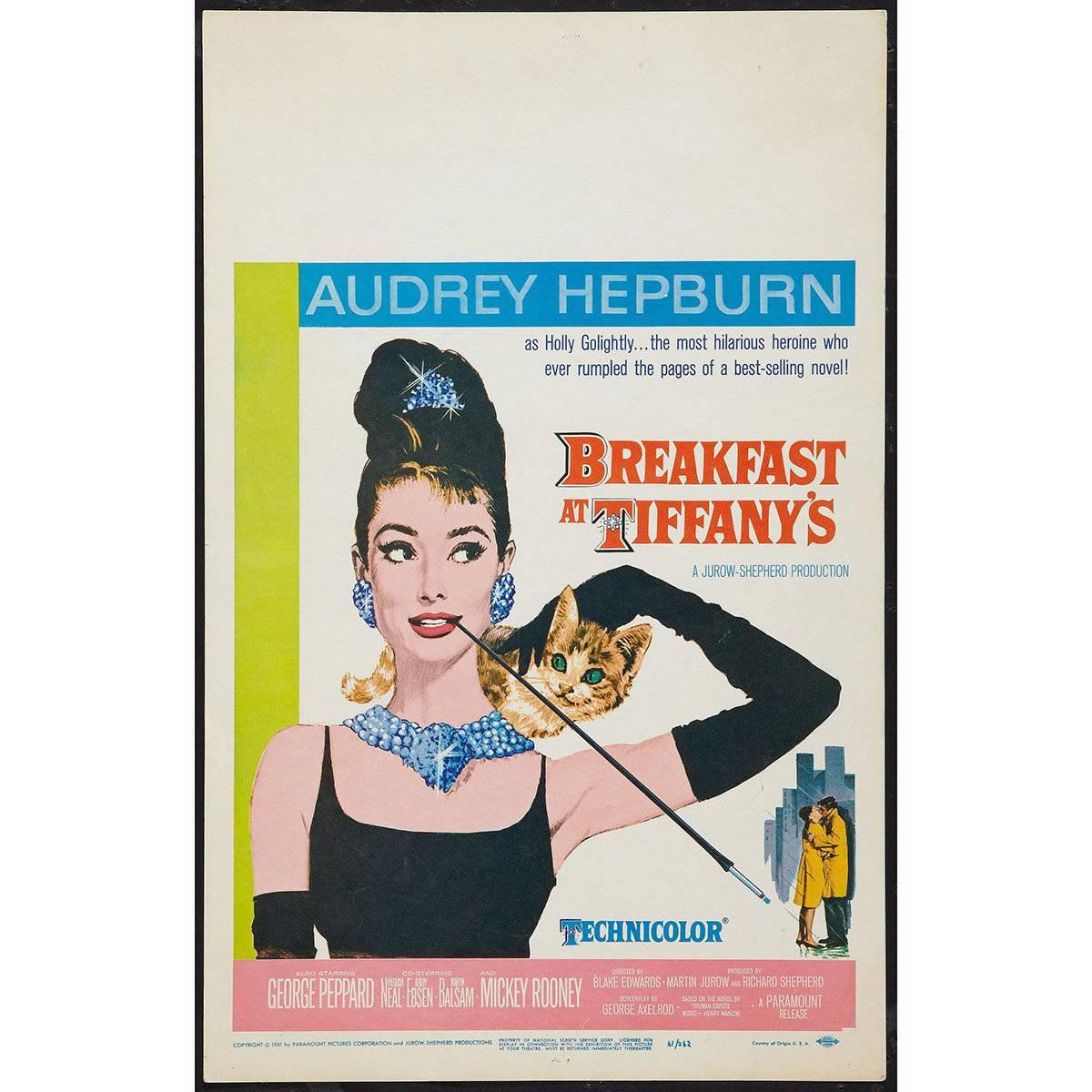 "Breakfast At Tiffany's" Film Poster, 1961 For Sale