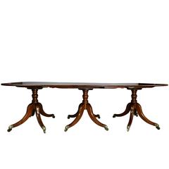 Regency Three-Pedestal Mahogany Dining Table