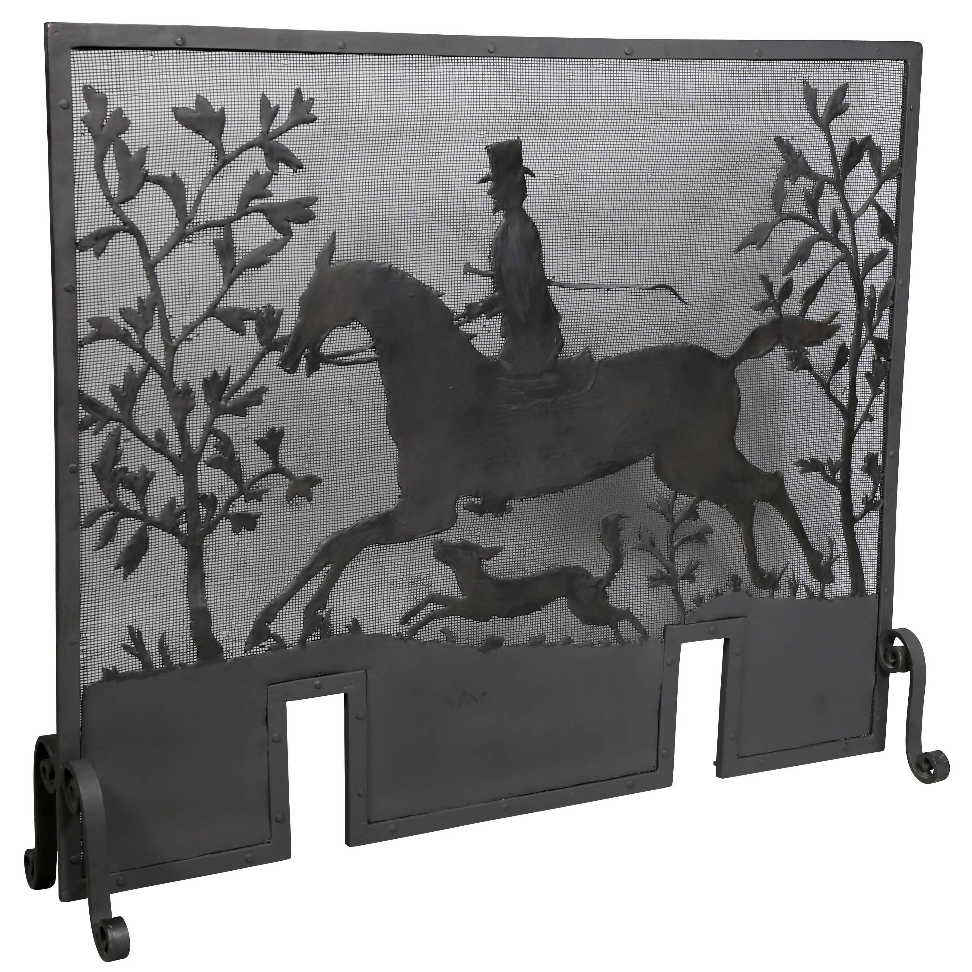 American Arts and Crafts Wrought Iron Fire Screen