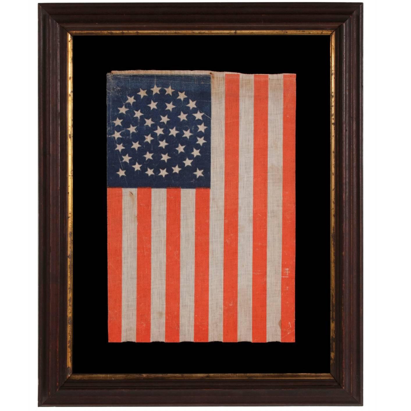 38 Star Flag with Stars in a Beautiful Medallion Configuration with Two Outliers