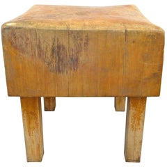 Vintage Wood Butcher Block Table