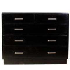 Art Deco Chest of Drawers Piano Black, circa 1930 7