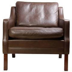 Danish Leather Armchair, circa 1960