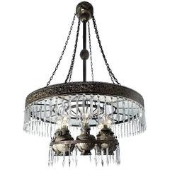 Large Original and Complete Frink Reflector Chandelier