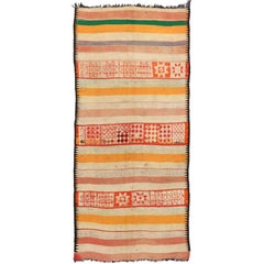 Vintage Berber Moroccan Kilim Rug with Modern Cabin Style, Flat-weave Kilim Rug