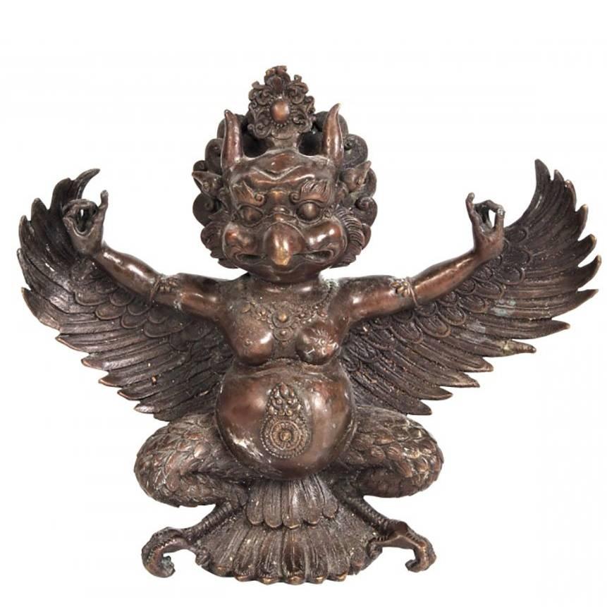 Asian Garuda Bronze Deity Figure