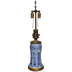 Chinese Blue and White Porcelain Vase Fitted as Lamp 1