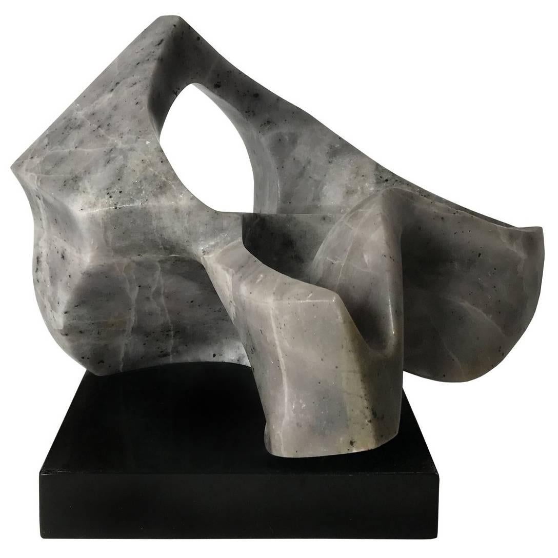 Abstract Grey Marble Sculpture by Verina Baxter