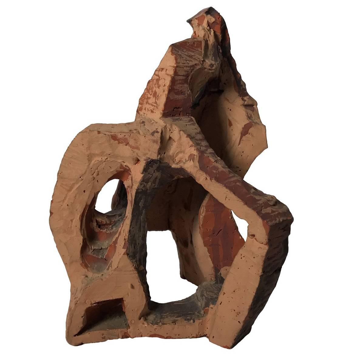 Abstract Studio Pottery Red Clay Sculpture