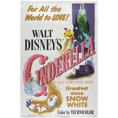 Antique "Cinderella" Film Poster, 1950