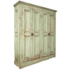 Antique Original Paint Four-Door Raised Panel Cupboard