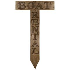 Lake Boat Rental Large Carved Wood Sign