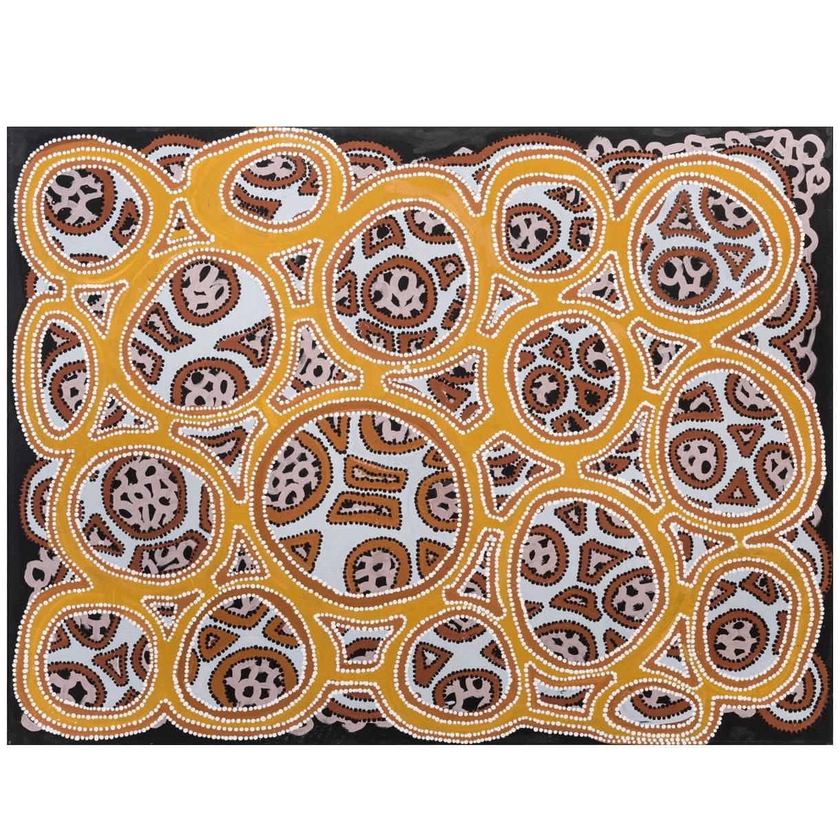 'Luga' by Kittey Malarvie, Natural Ochre Painting, Australian Aboriginal Art For Sale